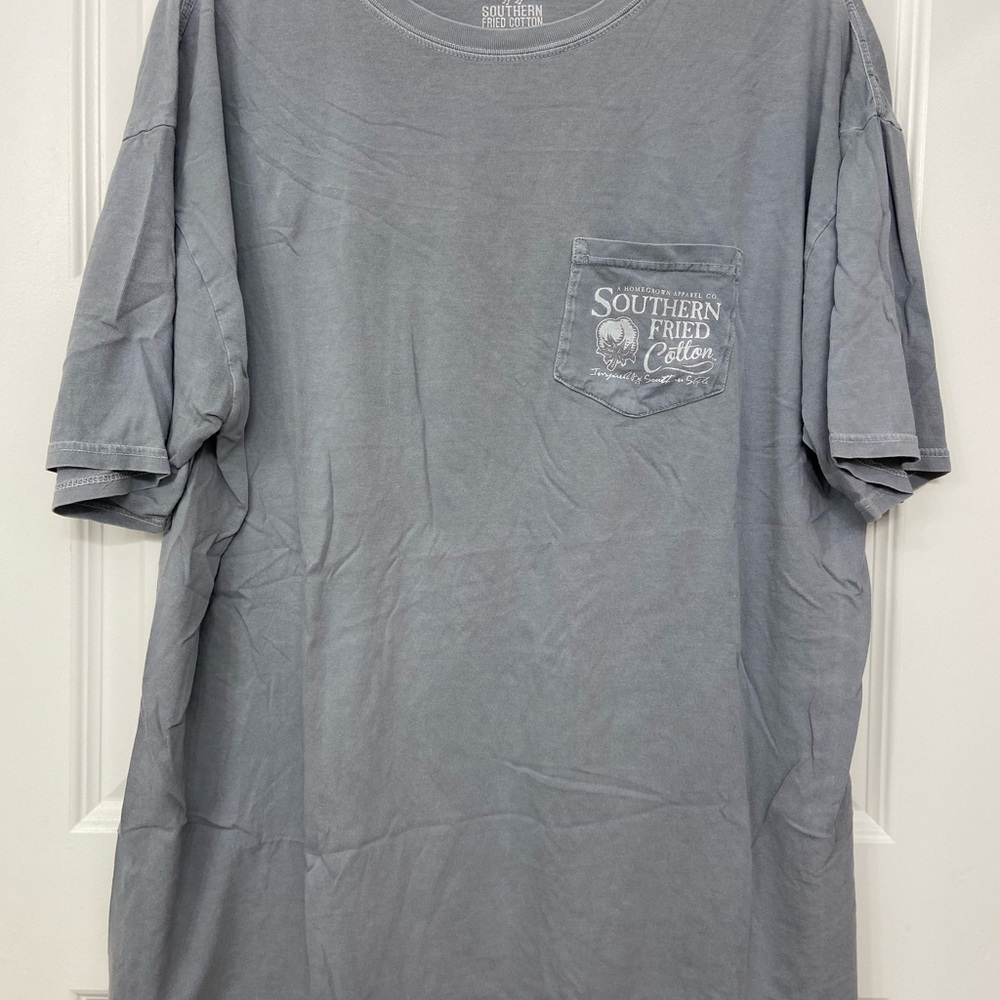 Southern Fried Cotton Slate Blue Men's Tee
